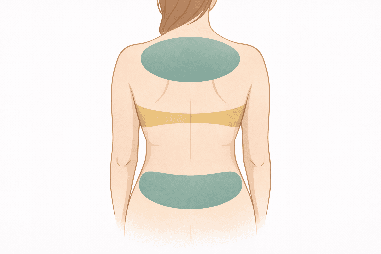 Zonas de tratamiento: espalda alta, zona del brasier y espalda baja