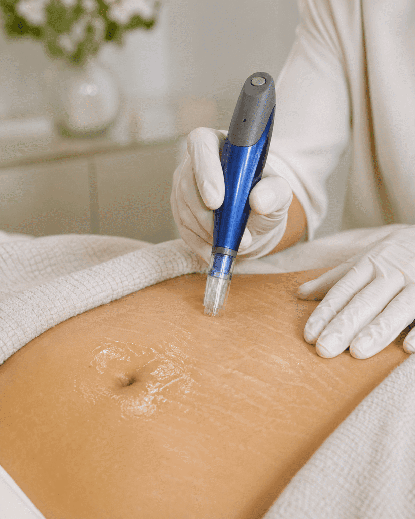 Microneedling con SkinPen Precision y exosomas en tratamiento de estrías