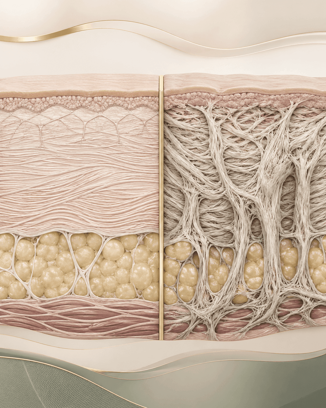 Anatomía de la fibrosis post-quirúrgica: tractos fibrosos profundos formados durante cicatrización