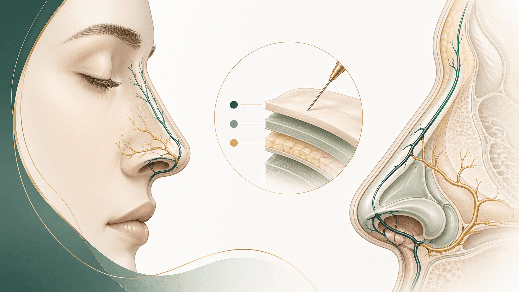 Anatomía vascular nasal y planos seguros de inyección