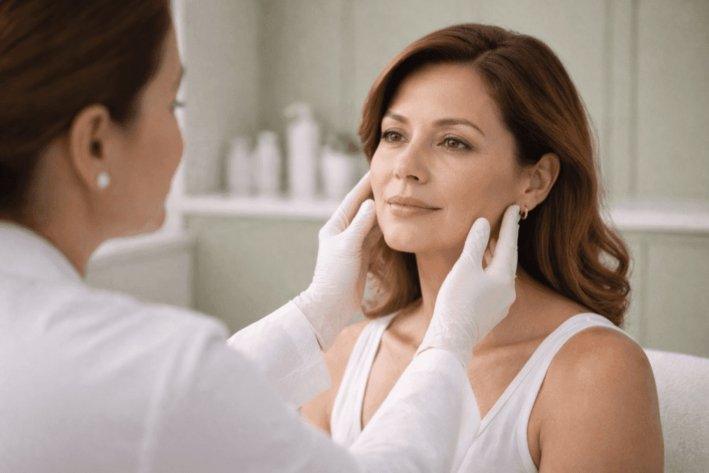 Dra. Alexandra Carreras diseñando protocolo de rejuvenecimiento facial integral en ALUMED