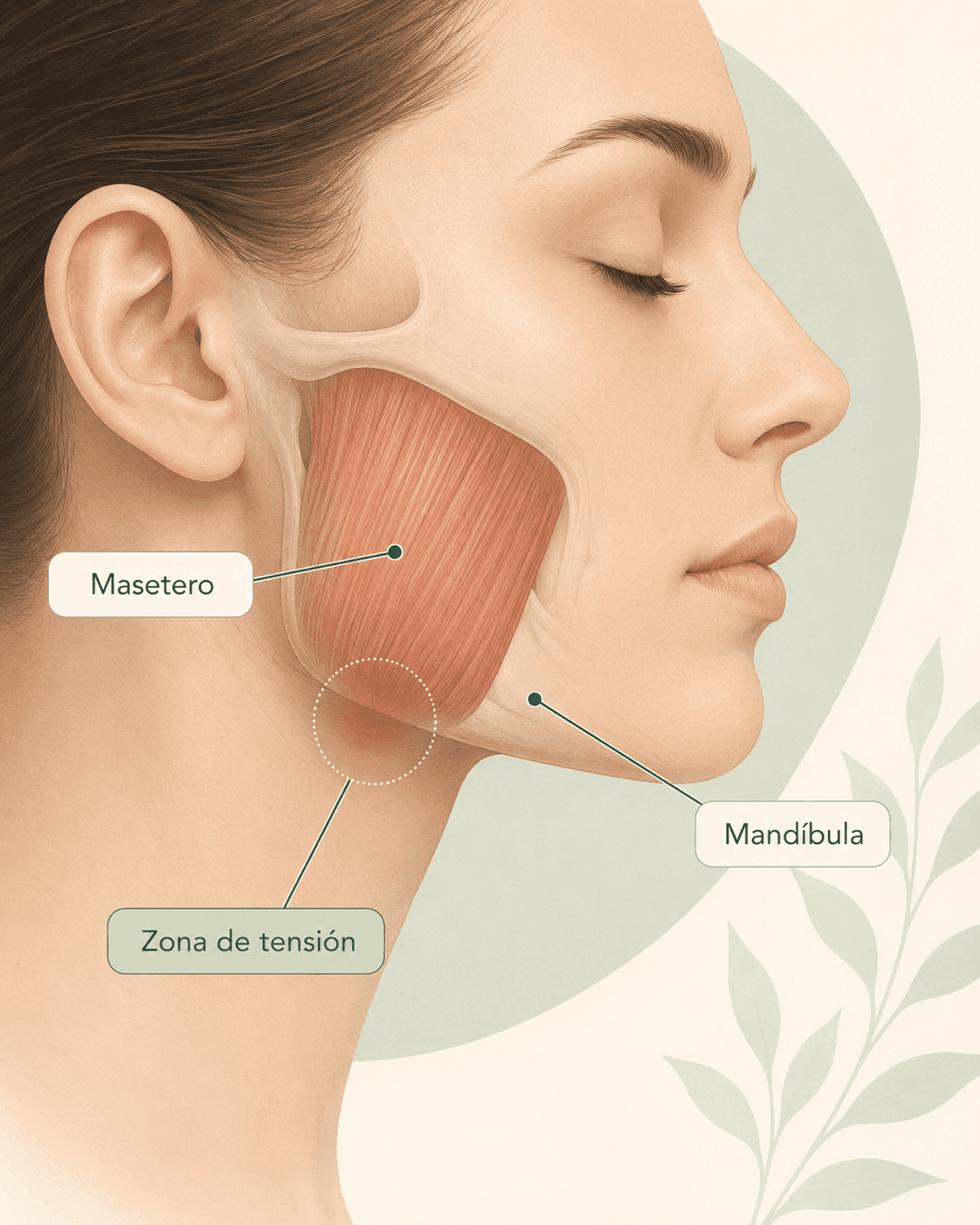 Anatomía del músculo masetero — músculo principal de la masticación afectado en bruxismo