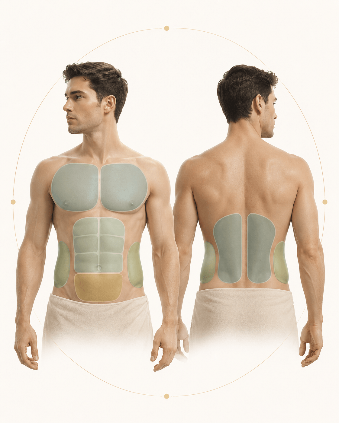 Zonas de definición corporal masculina tratables con Endoláser híbrido