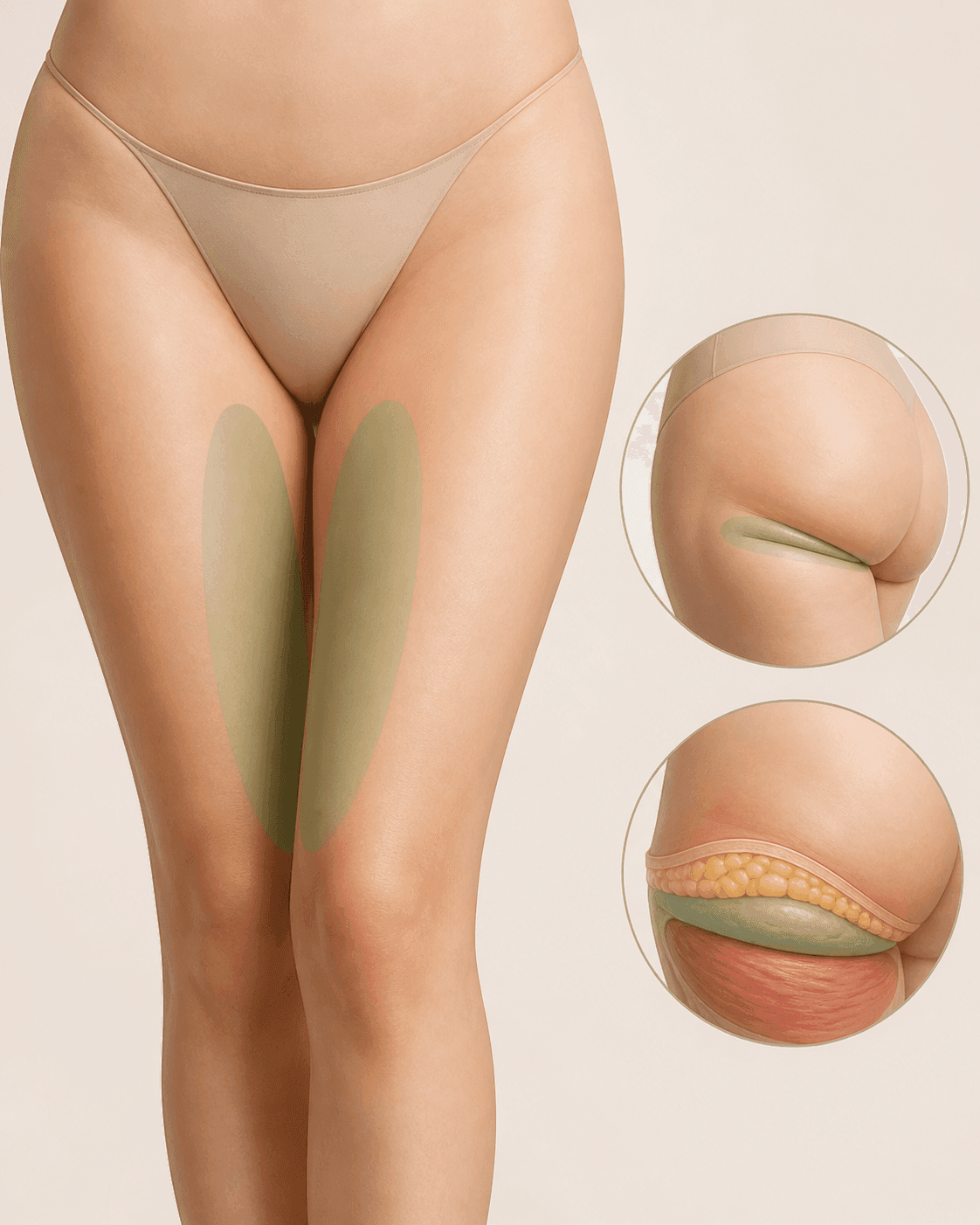 Anatomía de la grasa localizada en muslo interno y pliegue infraglúteo (banana roll)