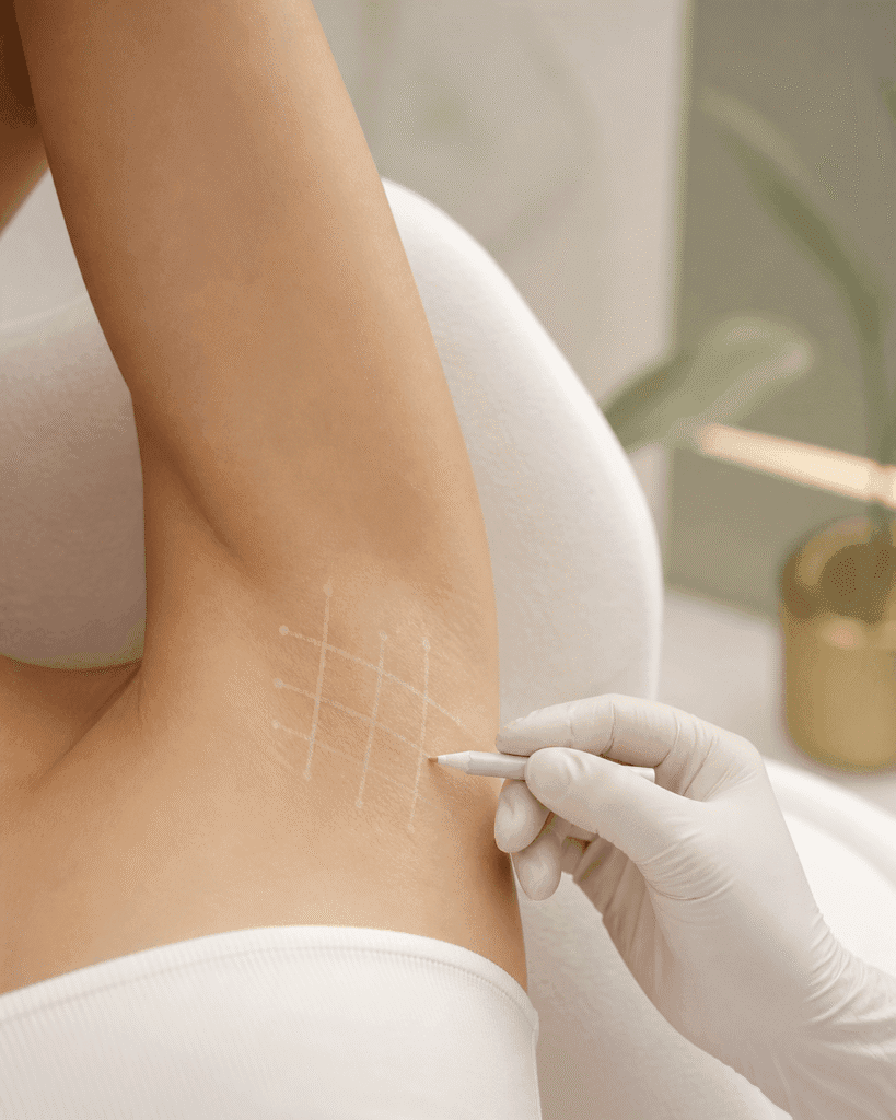 Tratamiento de hiperhidrosis axilar con toxina botulínica en ALUMED San Pedro Garza García