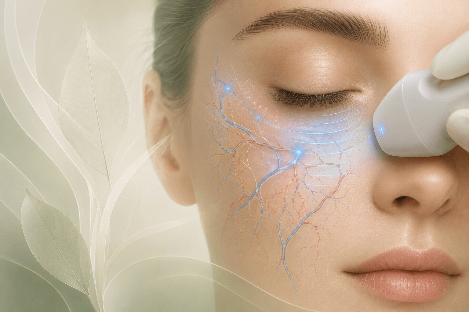 Mapeo vascular con ultrasonido Doppler antes de tratar ojeras