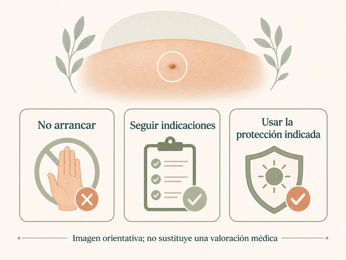 Cuidados de microcostras después de electrofulguración ablativa