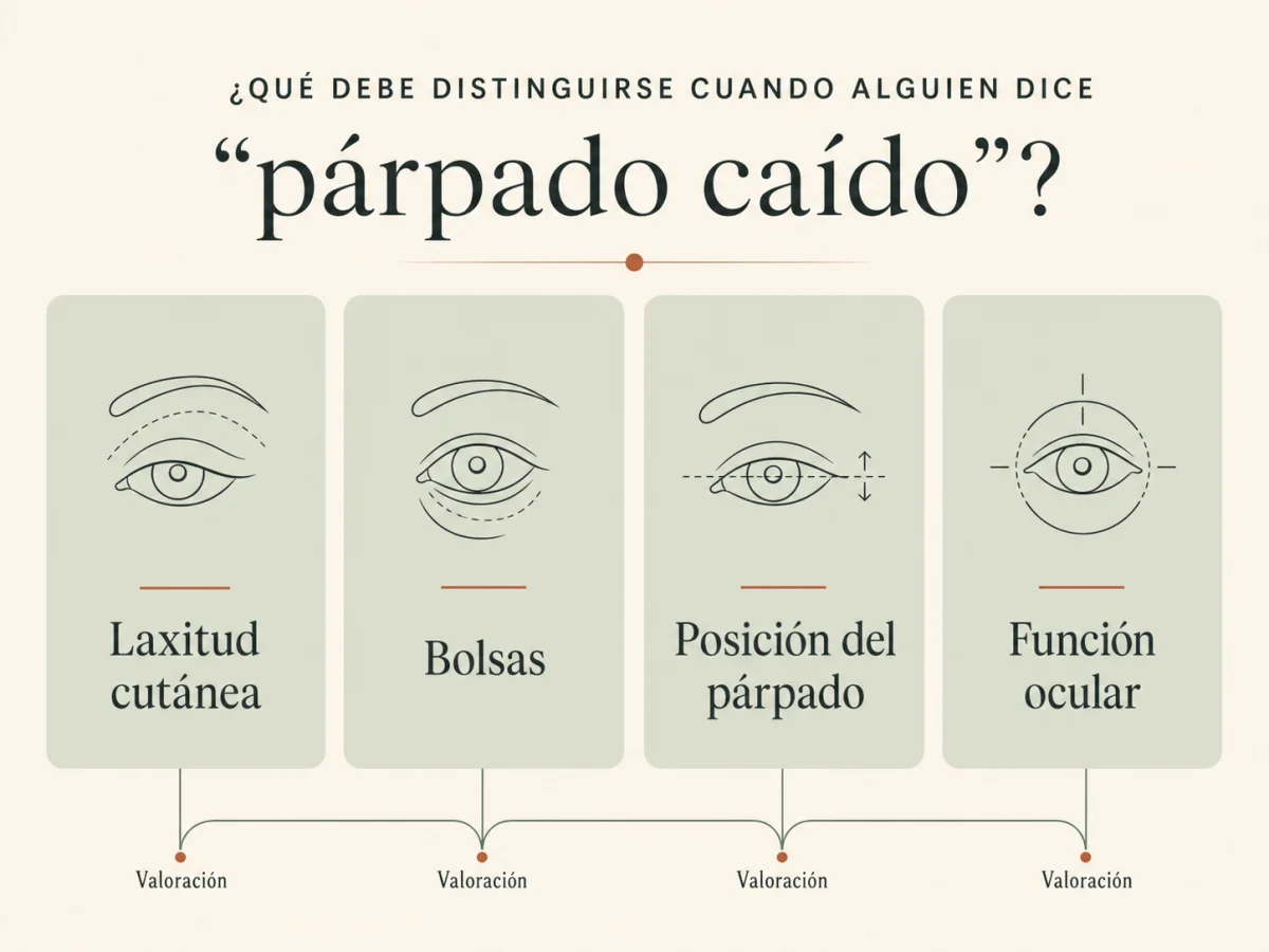 Factores que se distinguen al valorar un párpado caído