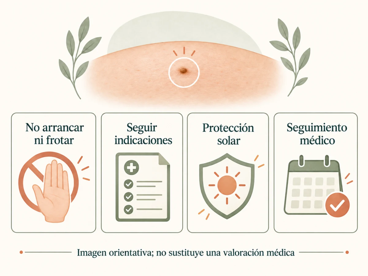 Cuidados de microcostras después de electrofulguración ablativa